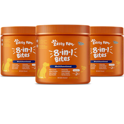 All-In-One Dog Wellness Chews Hip & Joint, Digestive & Skin Support Peanut Butter Flavor – 90 Chews