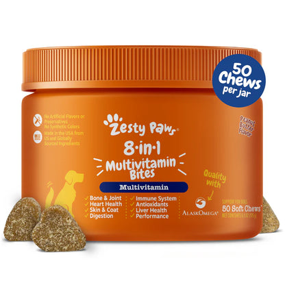 All-In-One Dog Wellness Chews Hip & Joint, Digestive & Skin Support Peanut Butter Flavor – 90 Chews